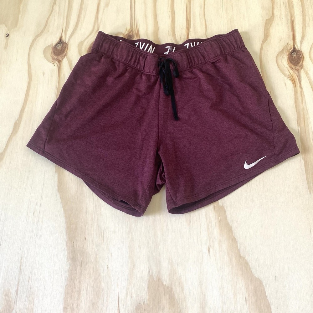Nike Women's Dri-Fit Running Training Shorts Size Small Maroon Burgundy